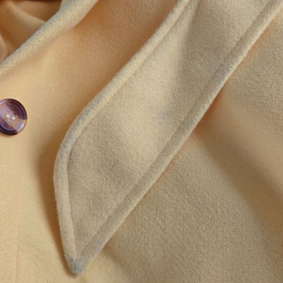 Couer De Vague Women's XL Yellow Button Down Coat Jacket With Pockets NWT Read - Picture 15 of 15